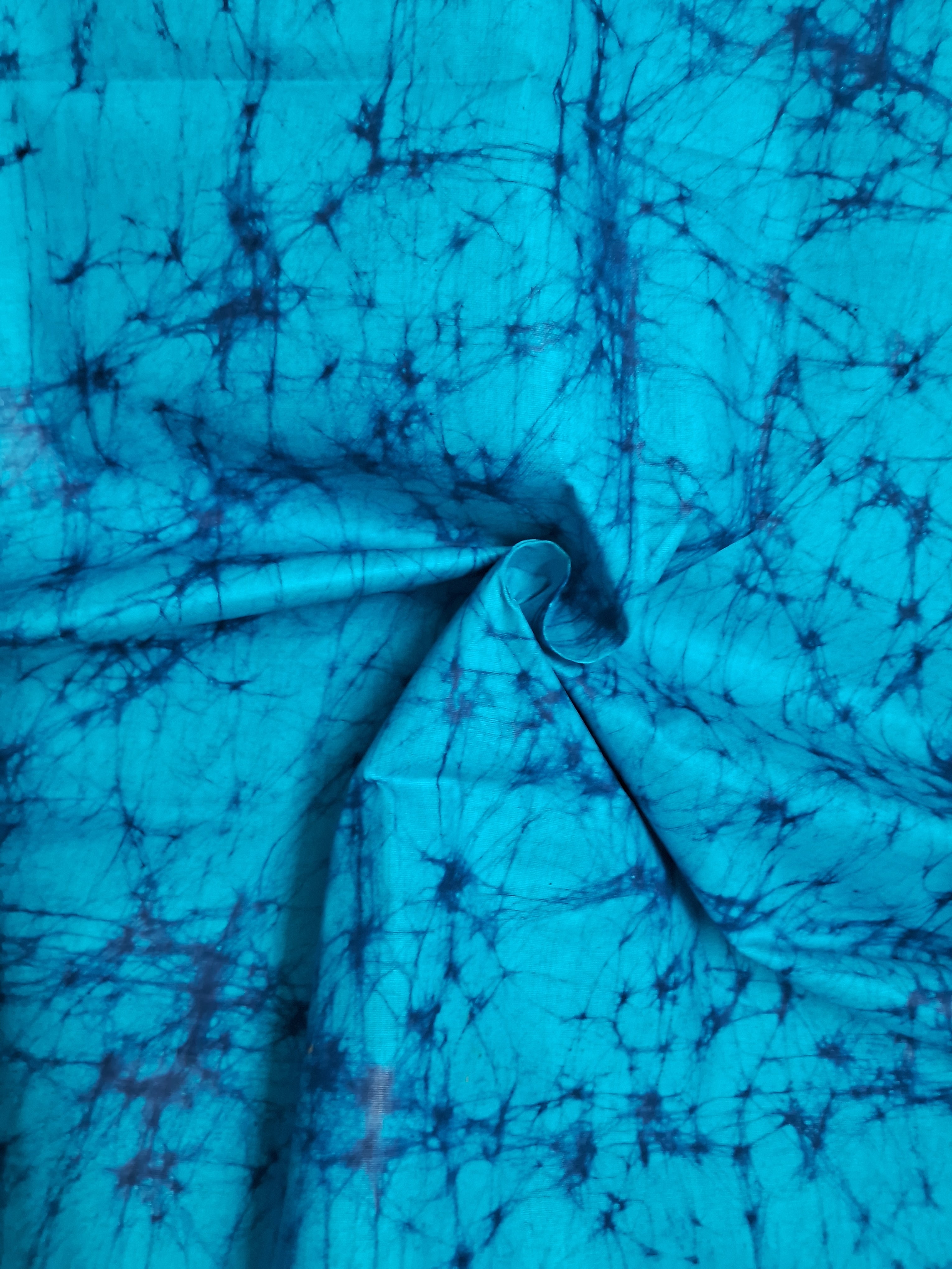 BLUE COLOUR HAND BATIK PRINTED COTTON FABRIC