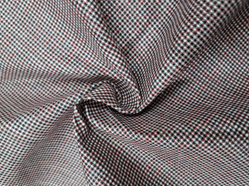 RED , BLACK & WHITE CHECKS COTTON 4 PLY DRESS MATERIAL FOR MEN