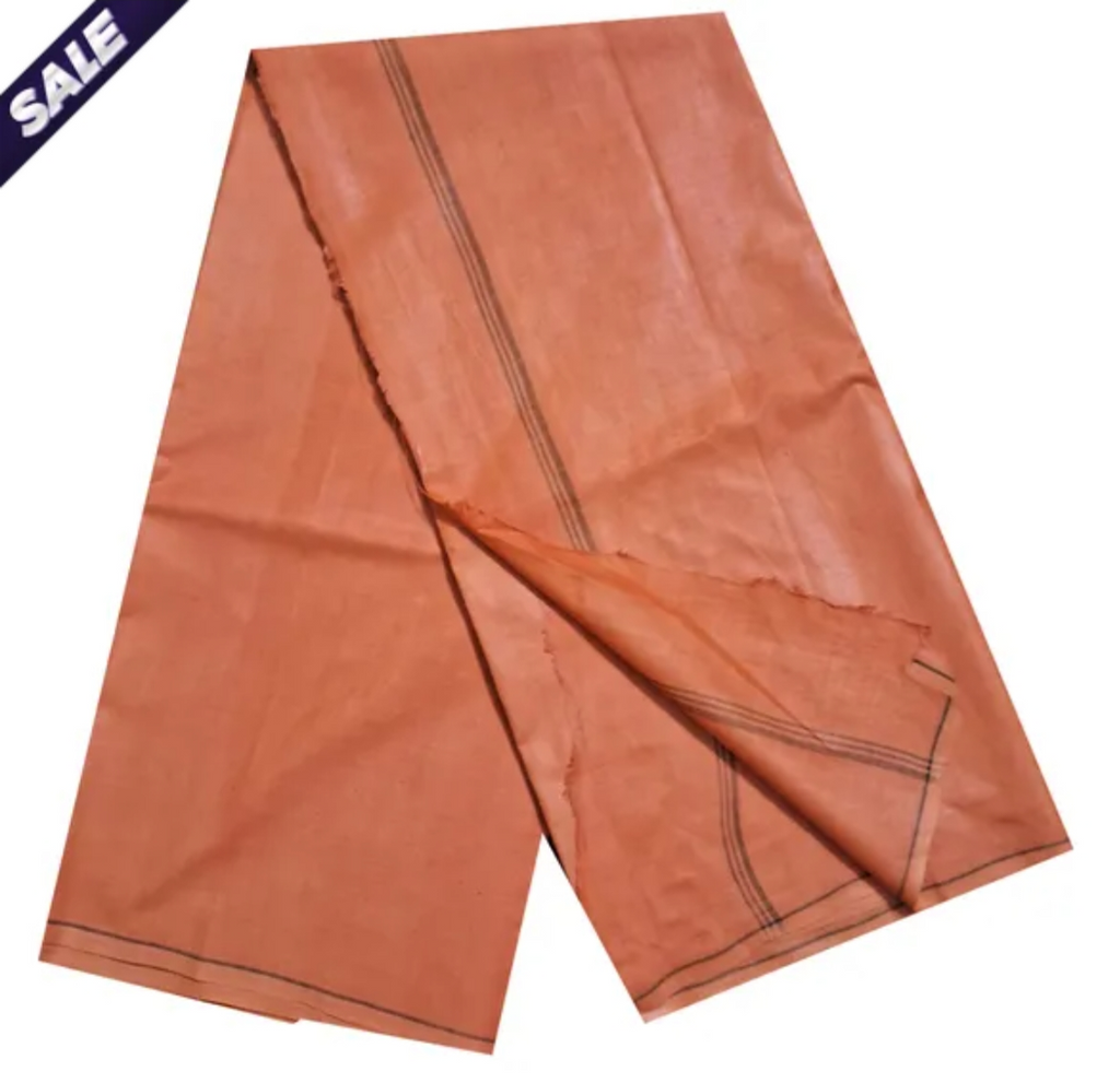 SAFRON COLOUR PURE COTTON DHOTI FOR MEN