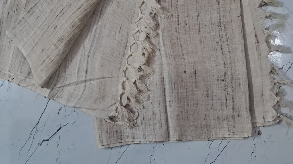 BEIGE COLOUR KATIA BLEND COTTON SHAWL FOR MEN